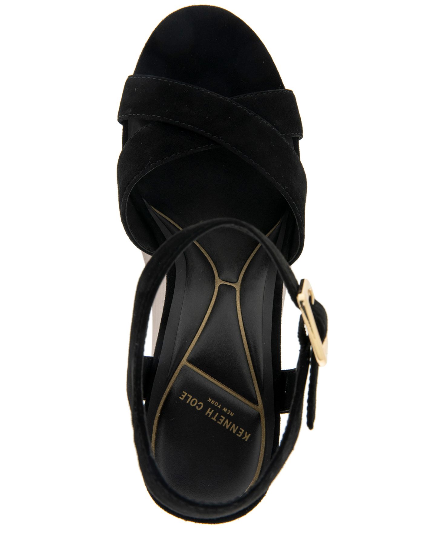 Женские сандалии Kenneth Cole New York Taelyn Platform Wedge, цвет: Чёрный замшевый — фото 4