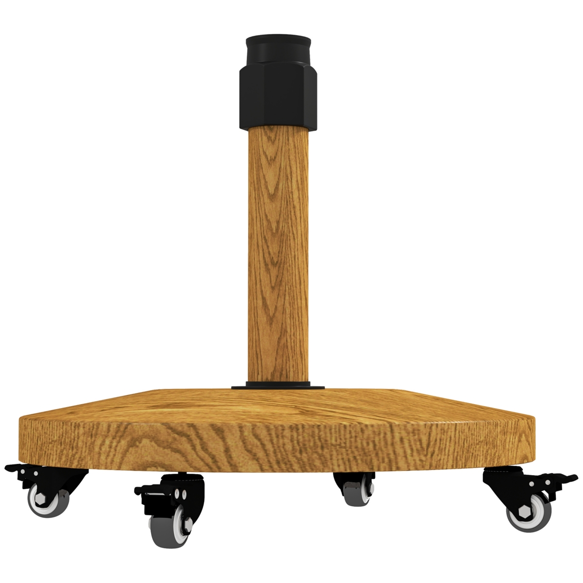 Patio Umbrella Base Outdoor Umbrella Base with Wheels, - Natural wood
