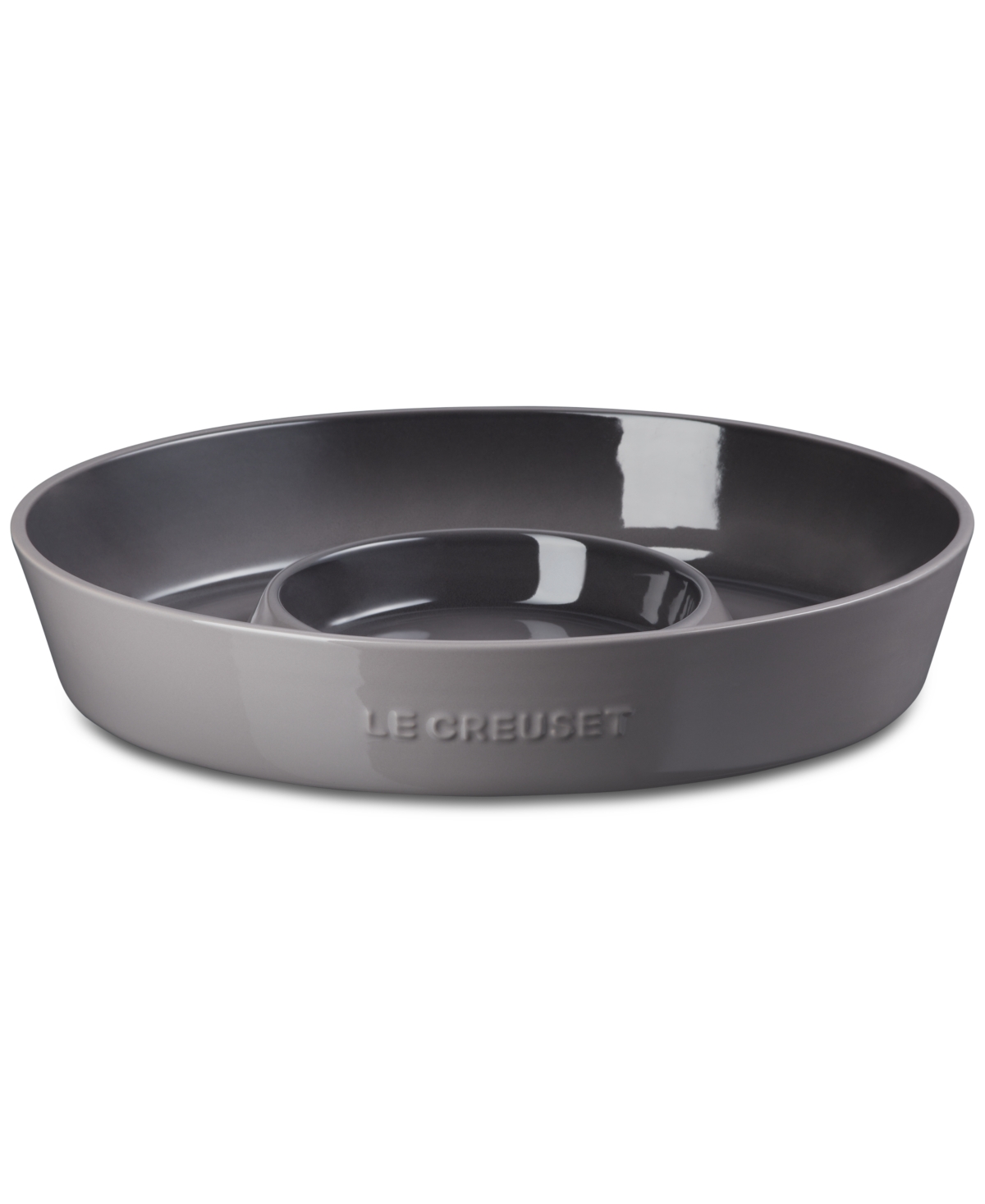 Le Creuset Stoneware Oval 13" Chip And Dip Platter In Oyster