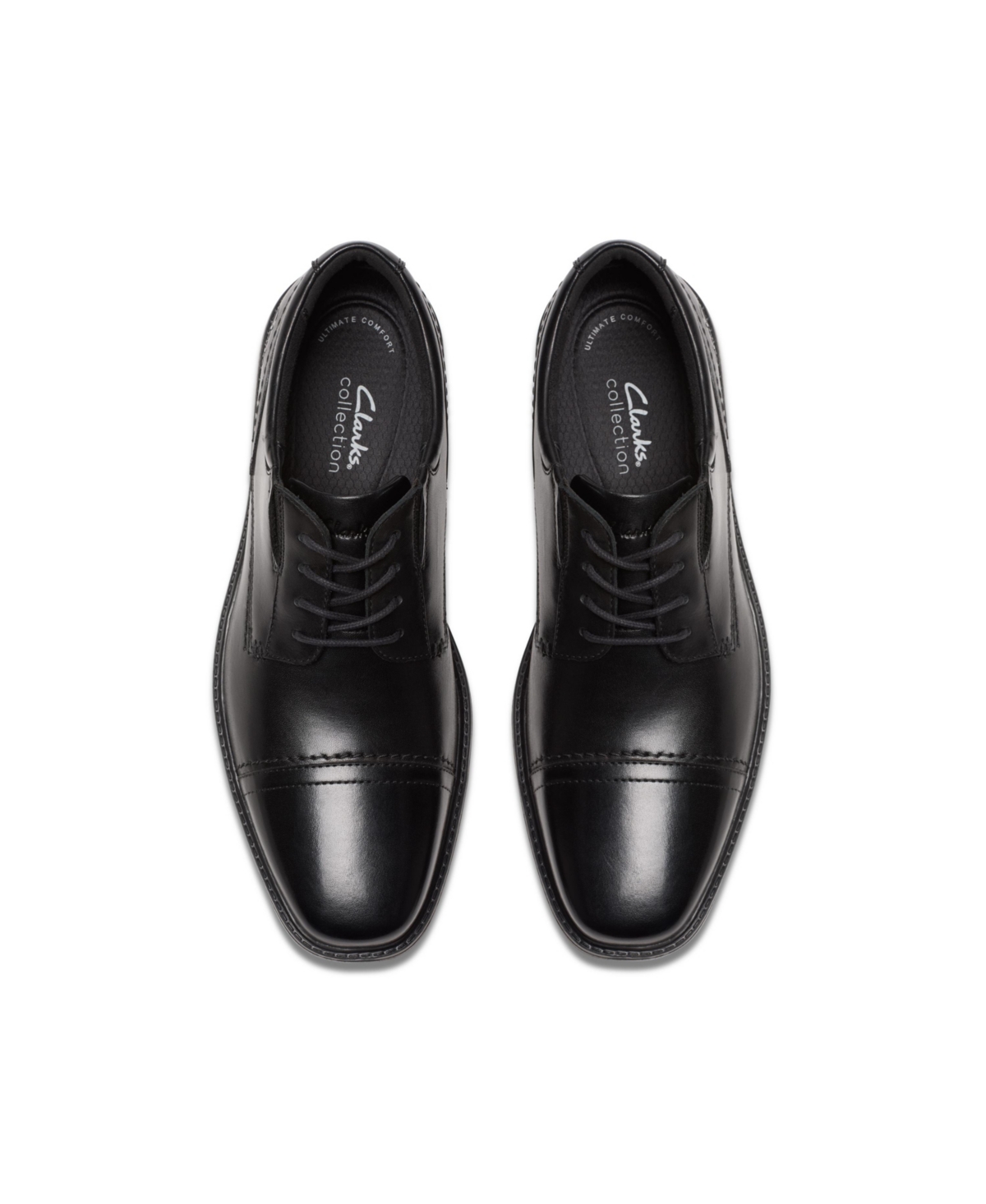 Clarks Men's Collection Whiddon Lace Up Oxford Dress Shoe In Black Leather