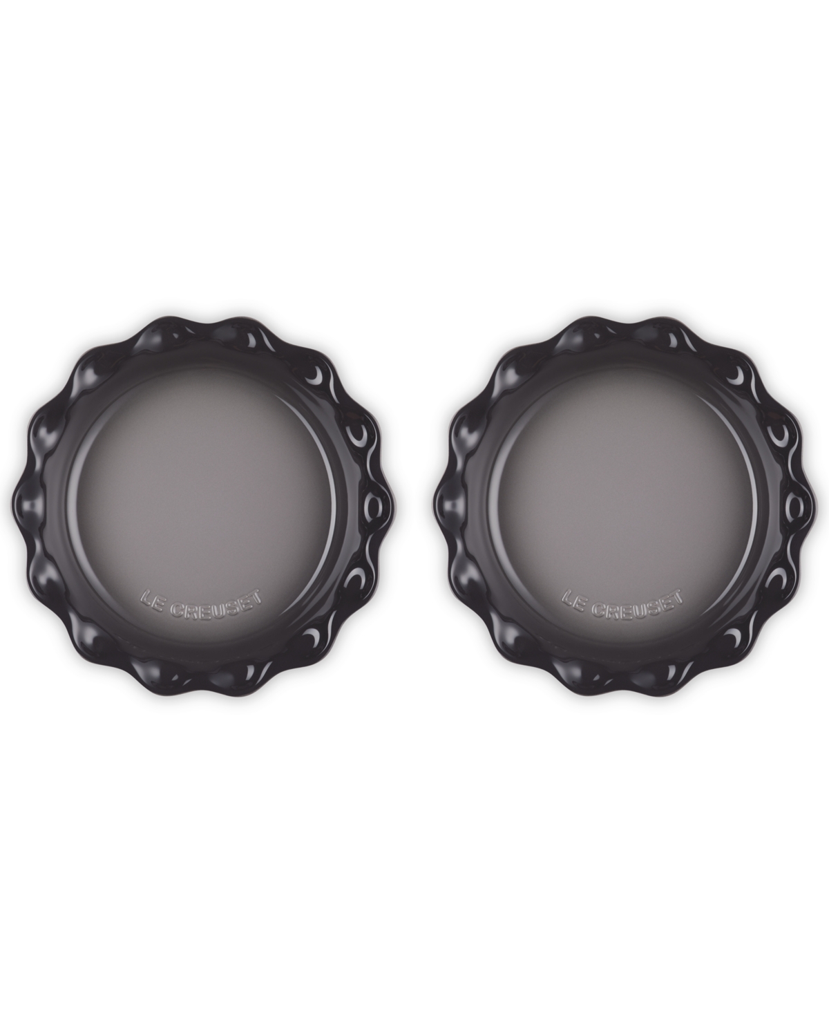 Le Creuset Set Of 2 9-inch Heritage Stoneware Pie Dishes In Oyster