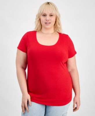 Aveto - Trendy Plus Size Scoop-Neck T-Shirt