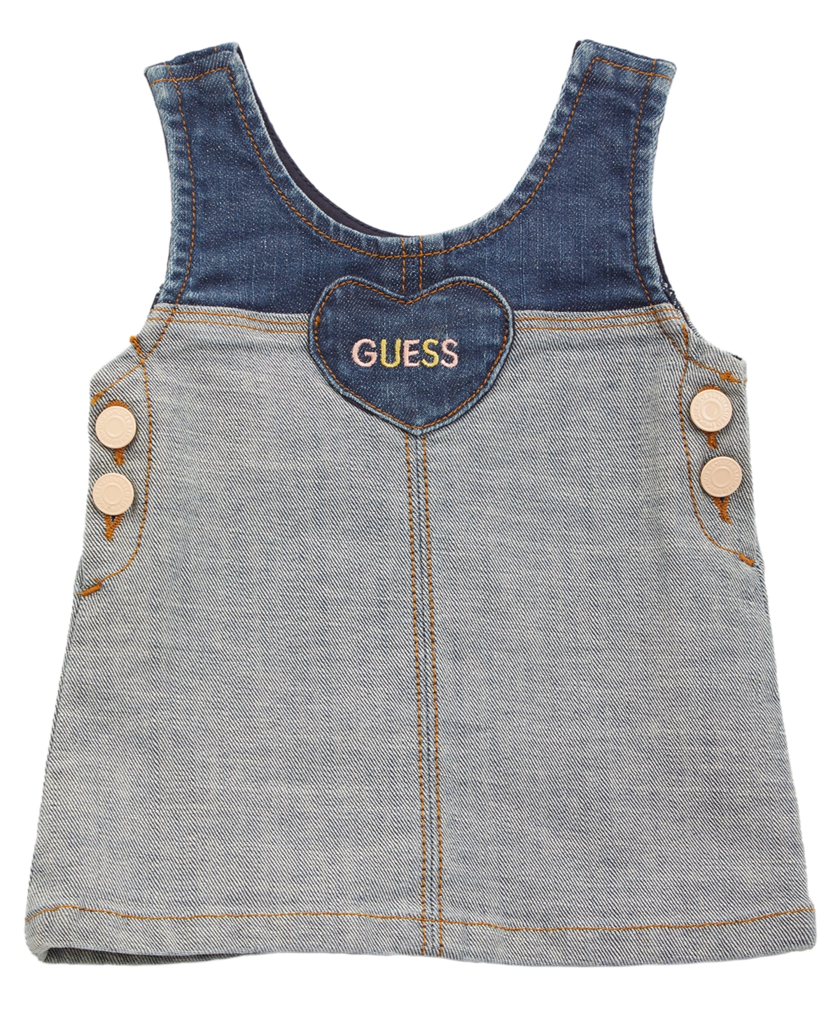 Guess Baby Girl 2-piece Jersey Bodysuit And Denim Skirt In White