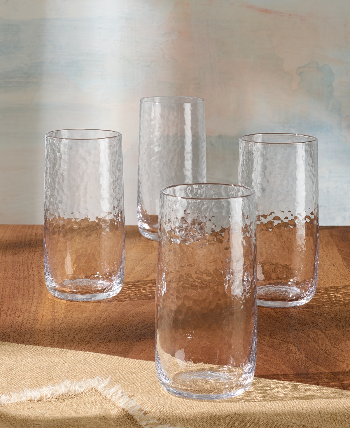 Oake Textured Highball Glasses, Set Of 4, Exclusively At Macy's In Clear