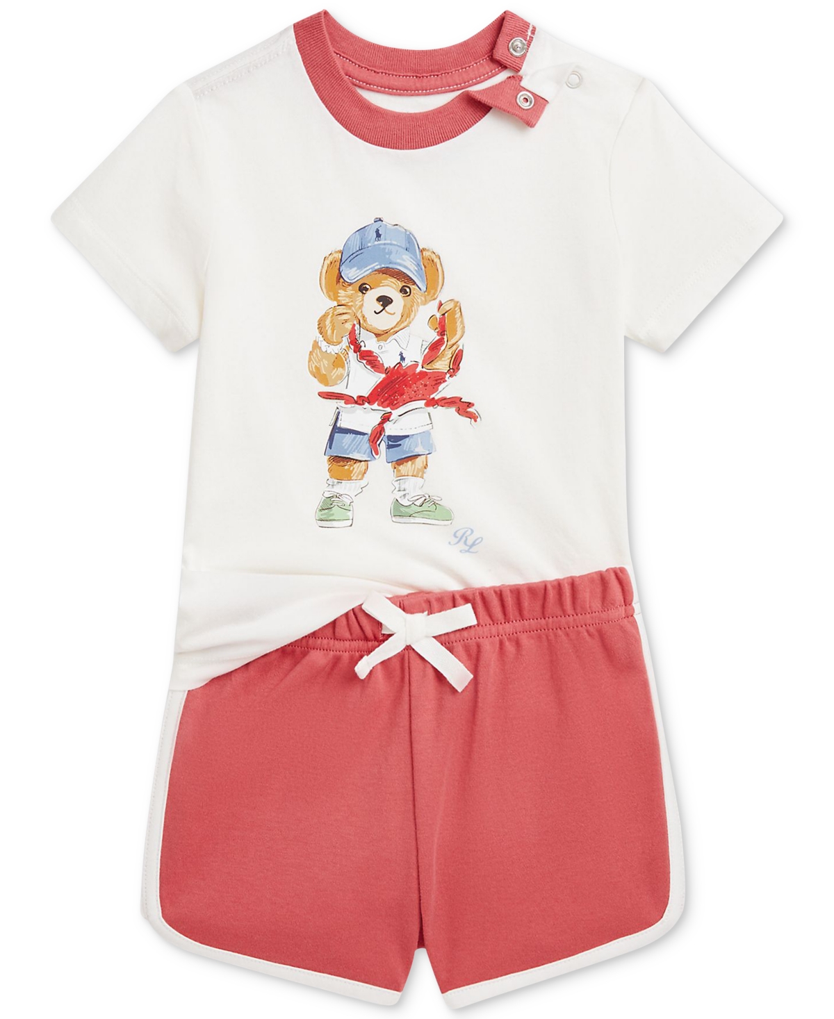 Polo Ralph Lauren Baby Boys Polo Bear Jersey Tee & Short Set In White
