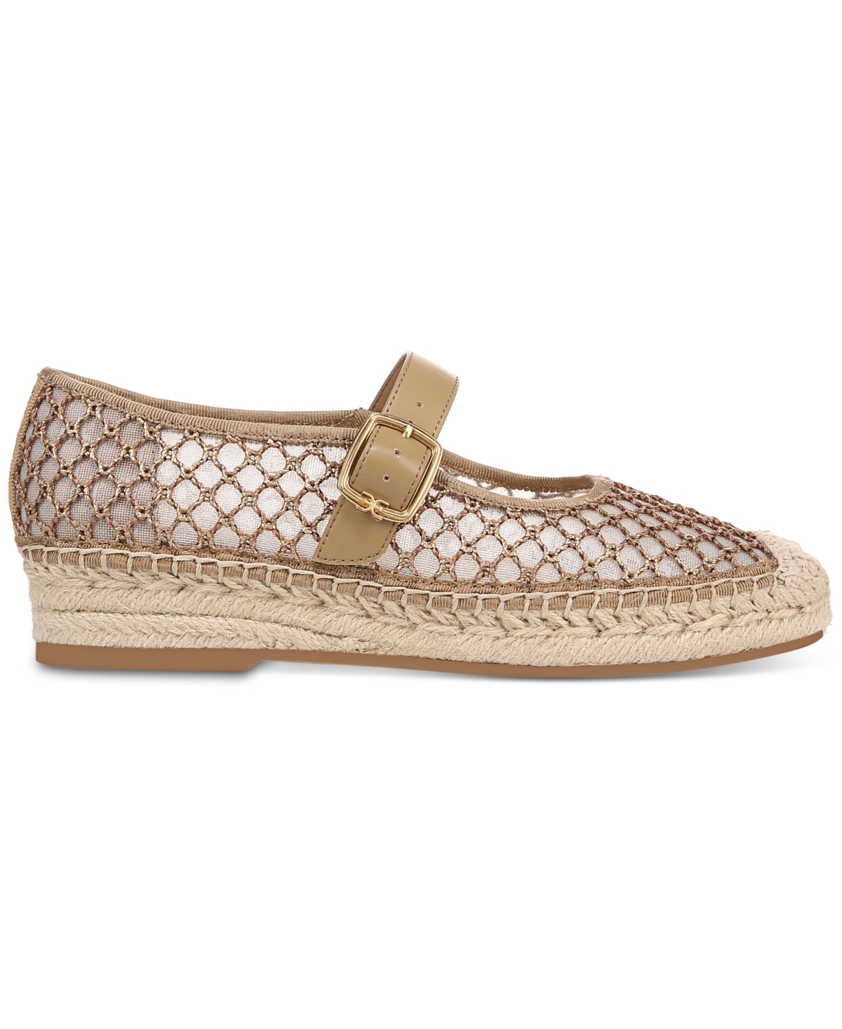 Sam Edelman Mackiemesh Mary Jane Platform Espadrille In Brushed Gold,cyprus Tan
