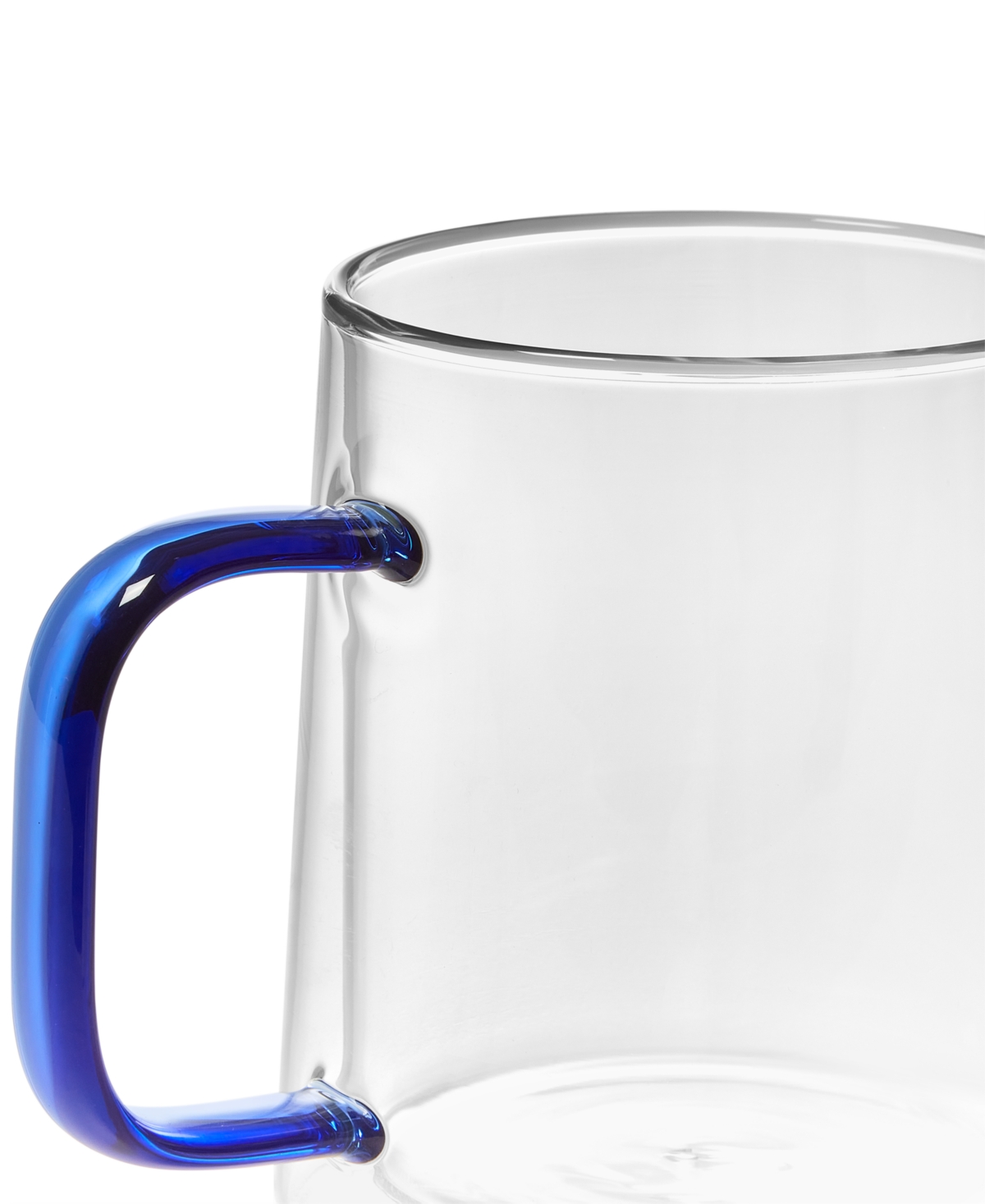 The Cellar Blue Handle Glass Mugs, Set Of 2, Exclusively At Macy's In Blue