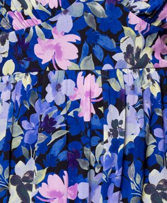 Plus Size Floral-Print Sleeveless Jumpsuit