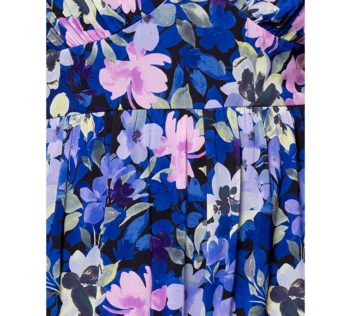 Betsy & Adam Plus Size Floral-print Sleeveless Jumpsuit In Black,blue