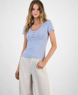 GUESS - Women's Karin Ribbed Scoop-Neck Top