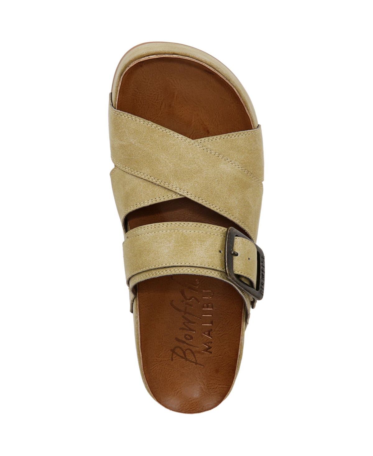 Blowfish Malibu Iris Platform Wedge Slide Sandal In Pistachio Faux Suede