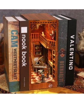 DIY Book Nook Kit - DIY Miniature House Kit Dollhouse Booknook Tiny House Decor 3D Wooden Puzzle, Bookshelf Decor, Gifts (The Green Lodge