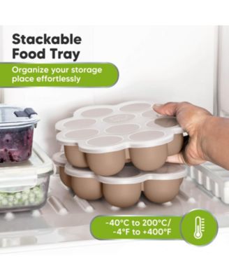 Prep Silicone Baby Food Freezer Tray with Clip-on Lid, 2oz x 10 Silicone Freezer Molds, BPA-Free Baby Food Storage