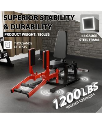 Hip Abductor Machine, Abductor Adductor Machine Plate-Loaded, Inner and Outer Thigh Machine with 6 Levels Gear System, Glute Machines Home Gym Thigh Master