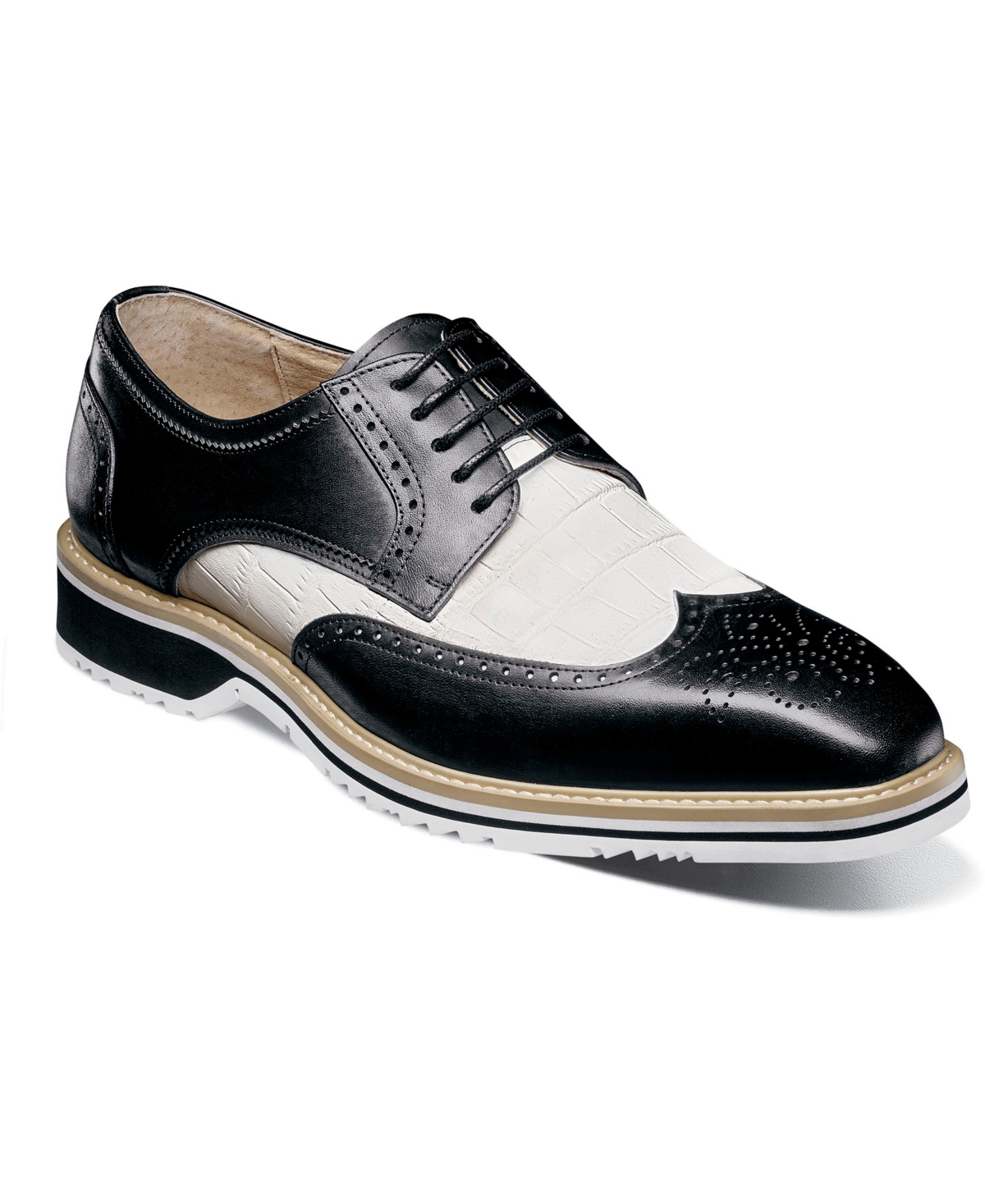 Stacy Adams Men's Beaumont Wingtip Oxford In Black White