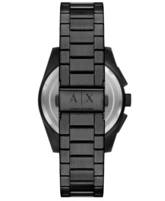 Men's Quartz Chronograph Black Stainless-Steel Watch, 42mm