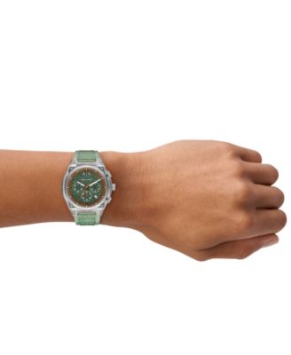 Men's Sync Quartz Chronograph Green Polyurethane Watch, 44mm