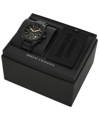Men's Quartz Chronograph Black Silicone Watch, 42mm