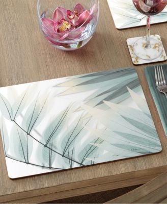 Tropical Foliage Hardboard Cork Placemats, Set of 4