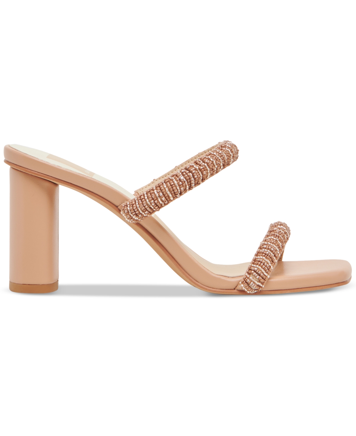 Dolce Vita Women's Nolah Beaded Block-heel Dress Sandals In Cafe Multi Beads