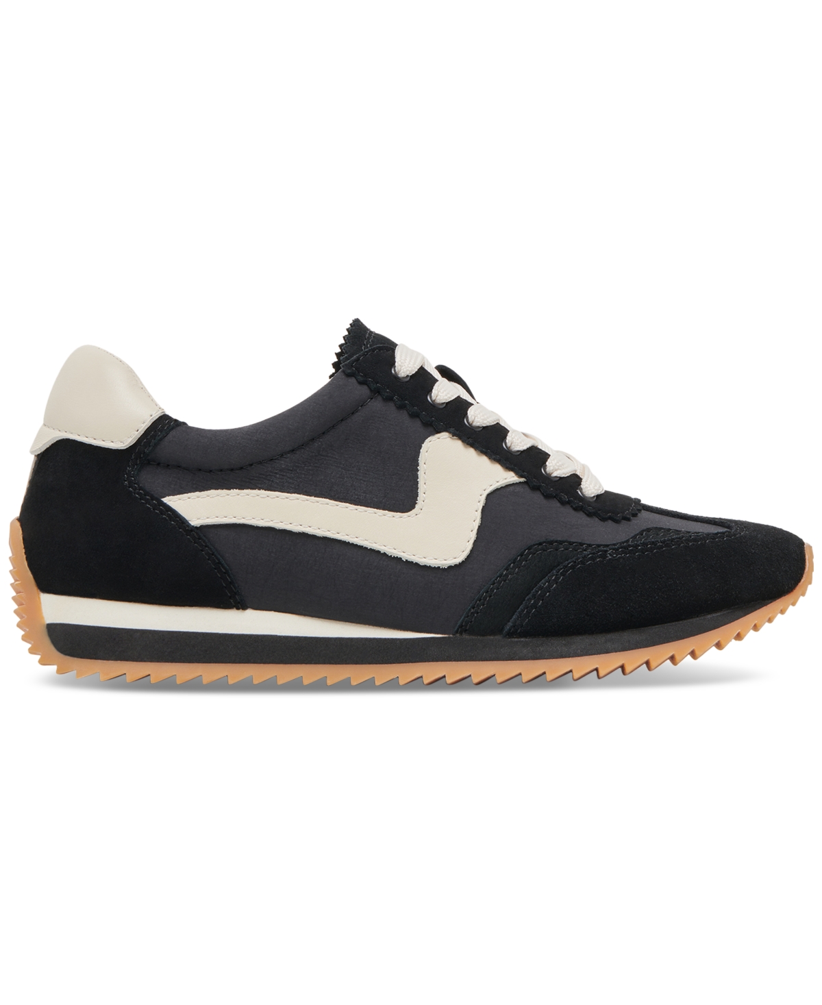 Shop Dolce Vita Women's B.ntcd Lace-up Retro Jogger Sneakers In Black Suede,nylon
