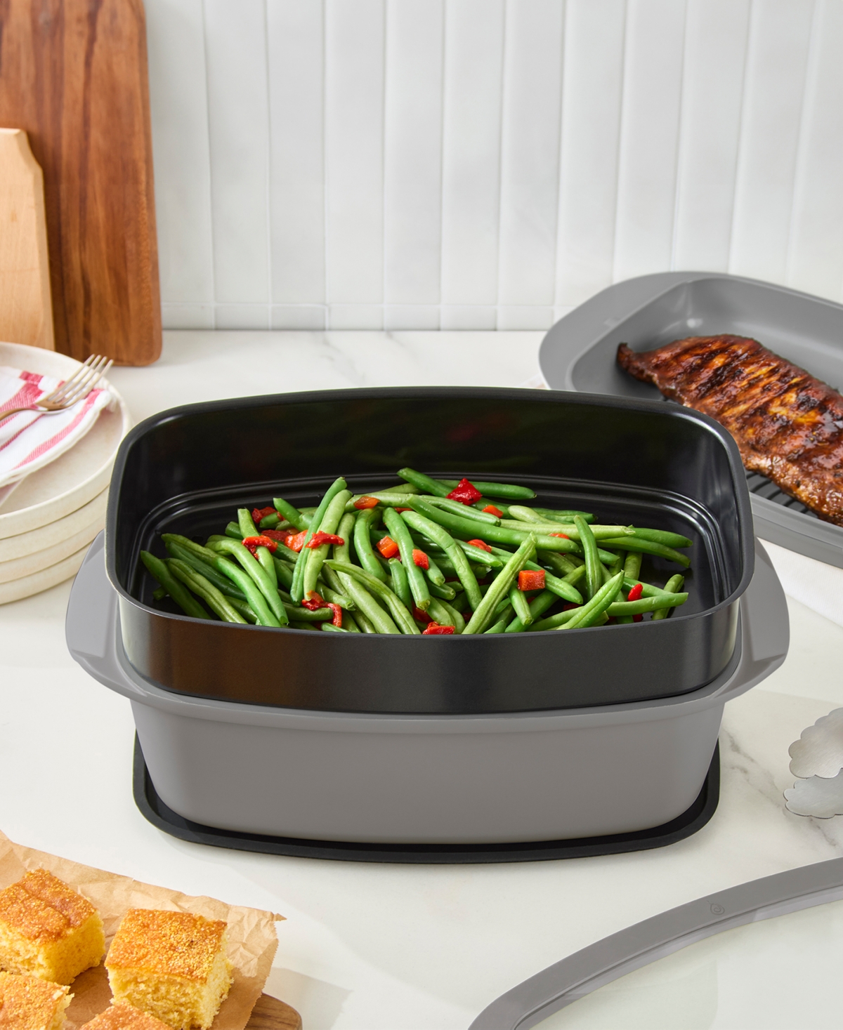 Dash Smartstore 7-in-1 Multipurpose Cookware And Steamer Set In Forged Iron