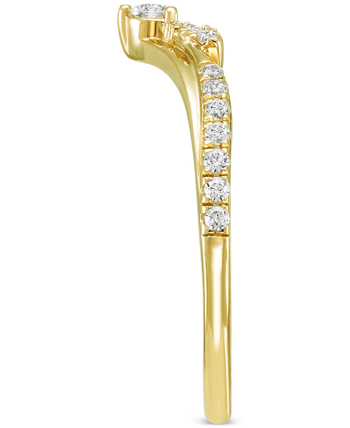 Macy's Diamond Chevron Contour Band (1/4 Ct. T.w.) In 14k Gold In Yellow Gold