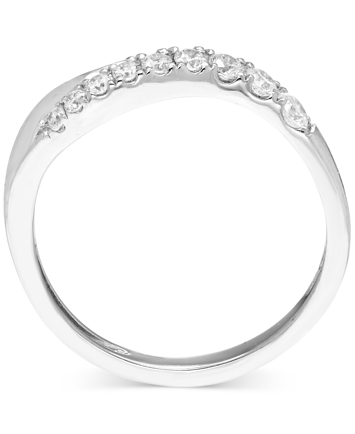 Macy's Diamond Graduated Swirl Contour Band (1/4 Ct. T.w.) In 14k White Gold In White Gold