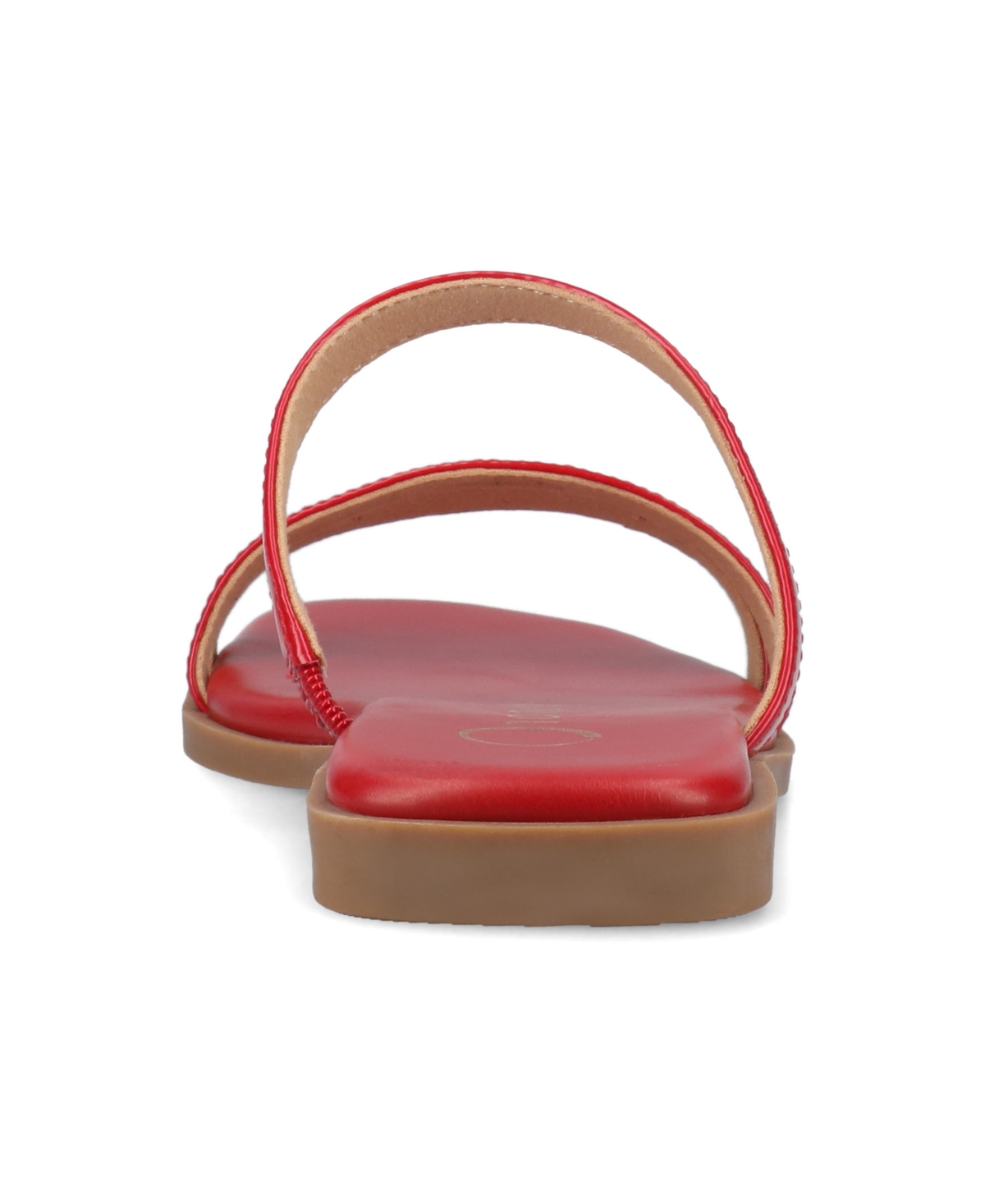 Shop Journee Collection Women's Brisa Multi Strap Slip On Flat Sandals In Patent,red