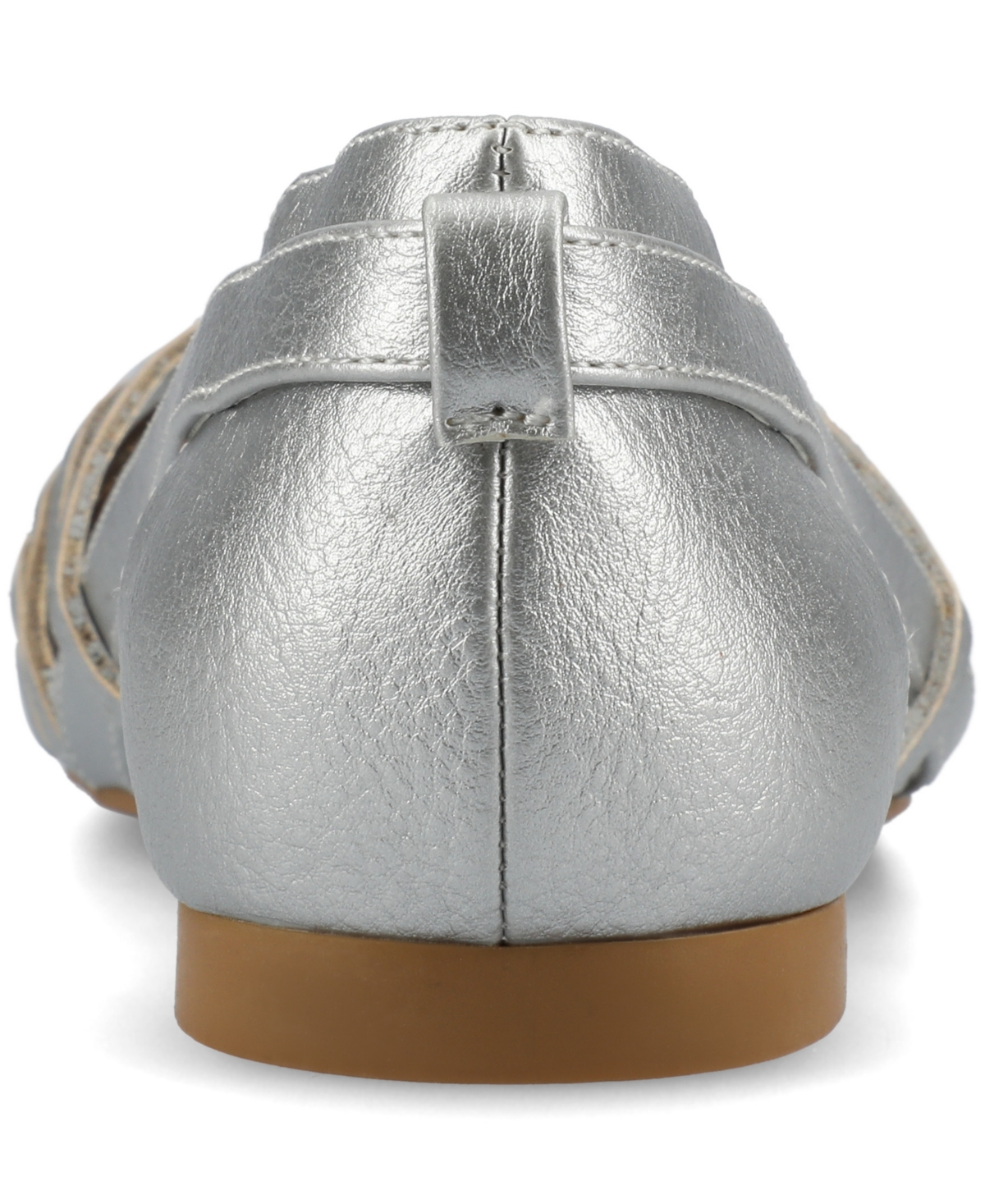 Journee Collection Women's Ekko Woven Round Toe Flats In Silver