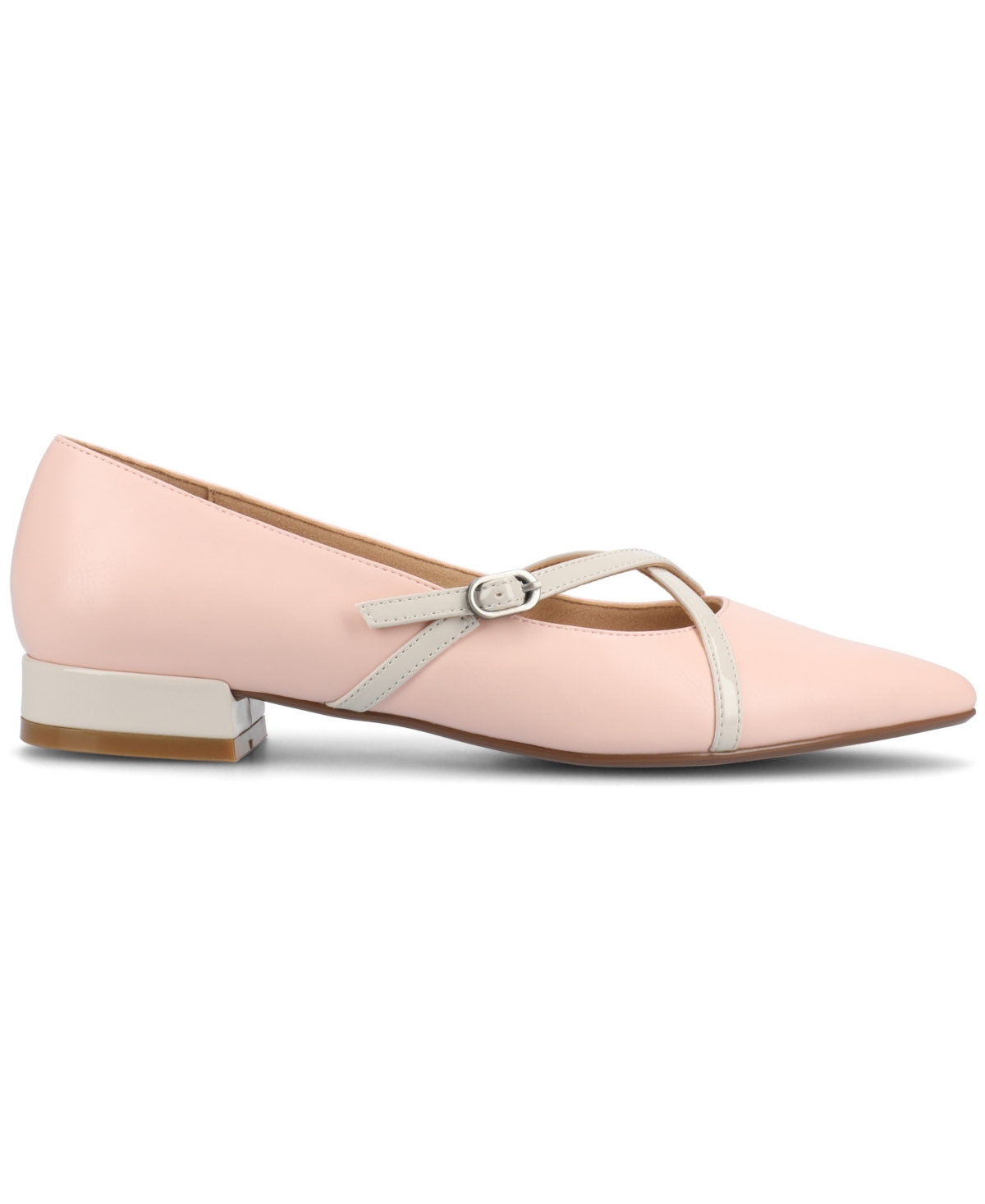 Shop Journee Collection Women's Camby Crisscross Strap Pointed Toe Flats In Pink
