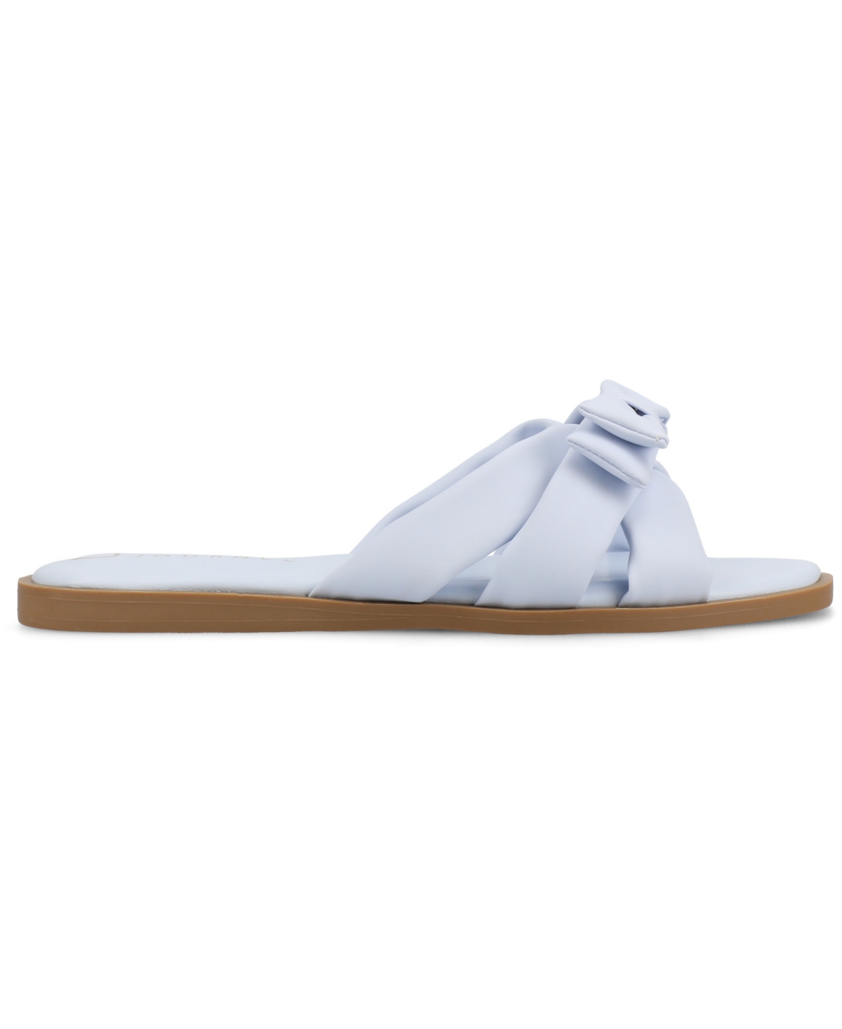 Shop Journee Collection Women's Prylin Bow Slide Flat Sandals In Light Blue