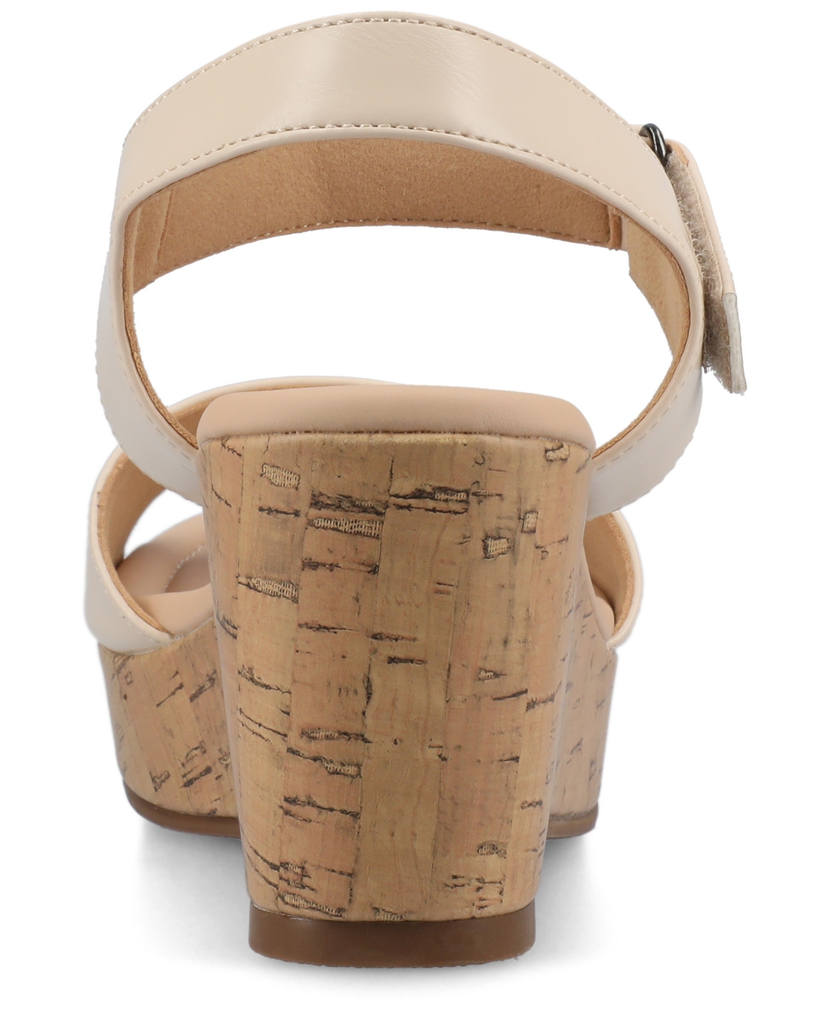 Shop Journee Collection Women's Ranae Ankle Strap Platform Cork Wedge Sandals In Bone