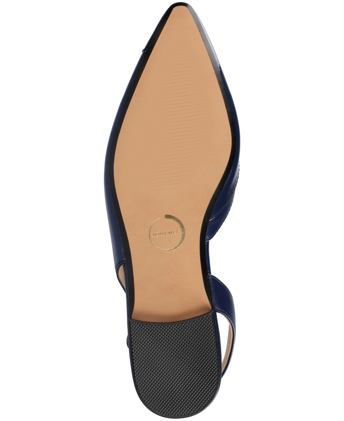 Shop Journee Collection Women's Daphnne Slingback Pointed Cap Toe Flats In Navy