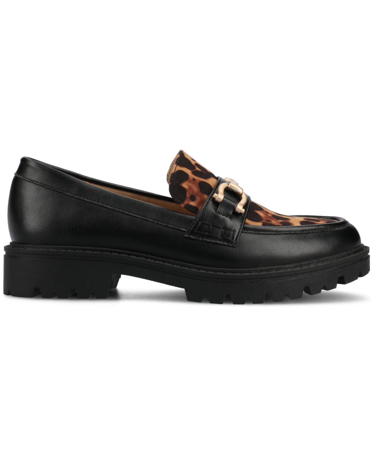 Journee Collection Women's Jessamey Lug Sole Round Toe Loafers In Leopard