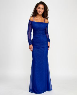 slim fit dress slacks Ruched One-Shoulder Long Sequin Prom Dress