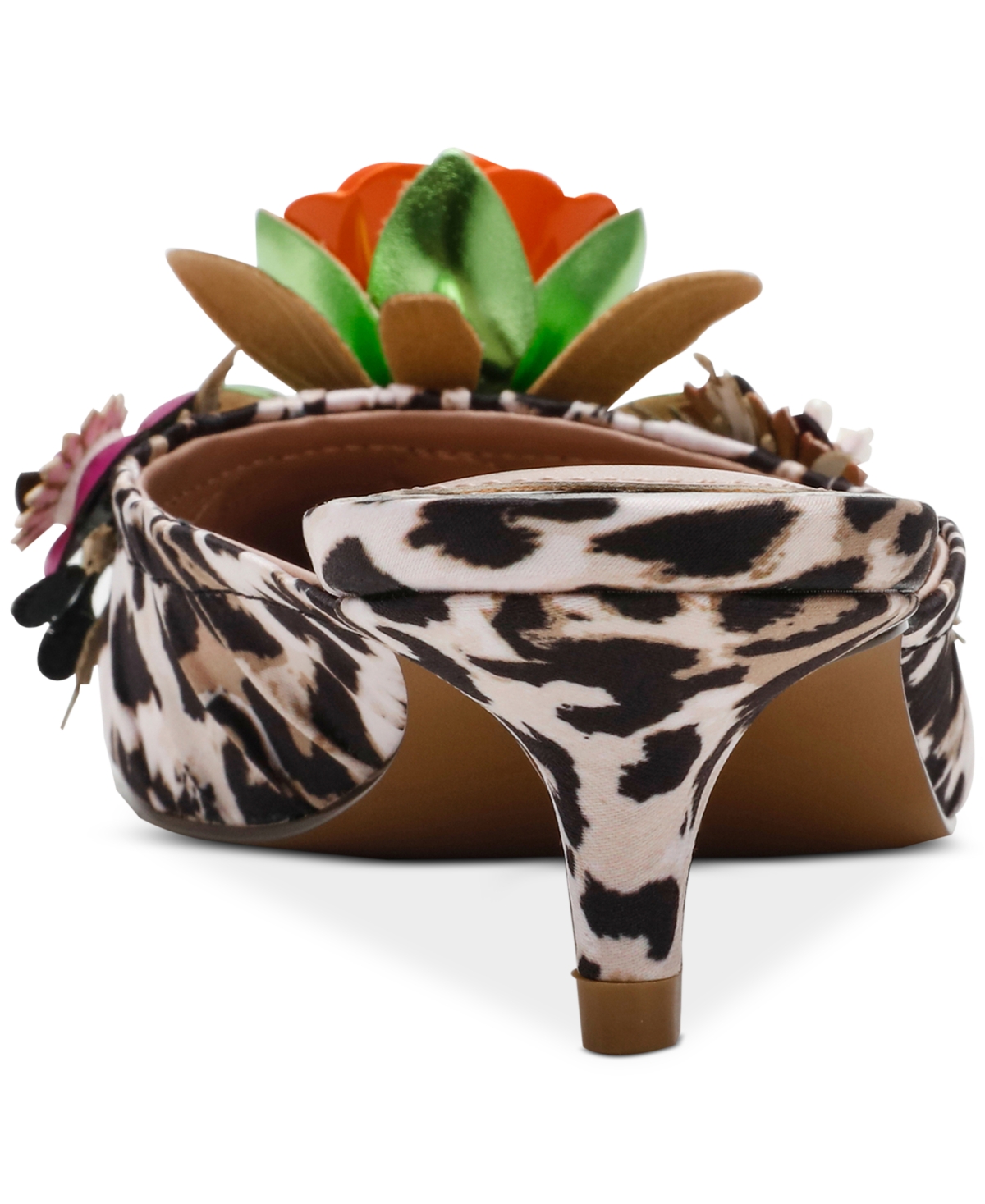 Shop Betsey Johnson Women's Abigayl Floral Dress Mules In Leopard Multi