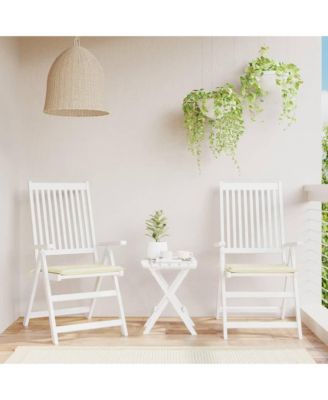 Chair Cushion Set of 2 Cream Oxford fabric