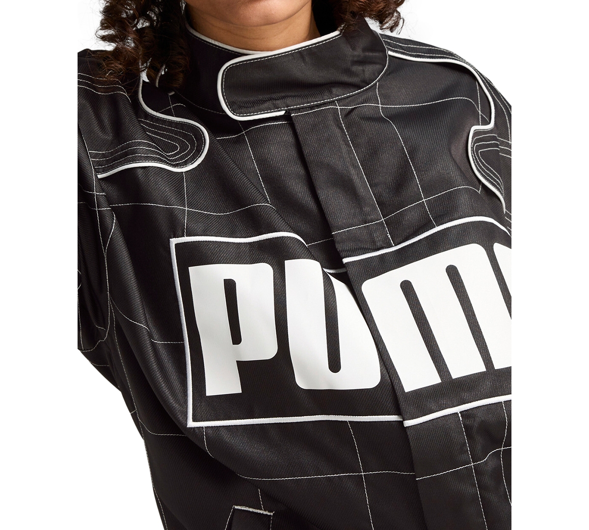 Puma Women's Seasonal Relaxed Racer Jacket In  Black