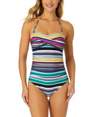 Women's Striped Twist-Front One-Piece Swimsuit