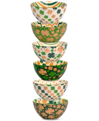 St. Patrick's Day Shamrock Bowls, Set of 6