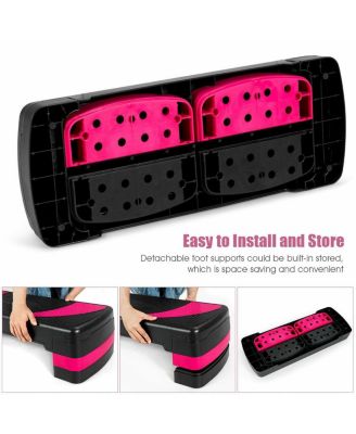 31 Inch Adjustable Exercise Aerobic Stepper with Non-Slip Pads