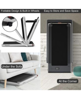 2.25 HP 2-in-1 Folding Walking Pad Treadmill with Dual Display and App Control