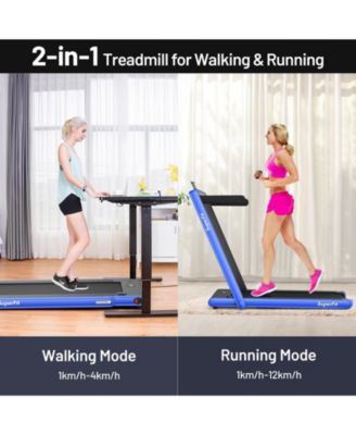 2.25 HP 2-in-1 Folding Walking Pad Treadmill with Dual Display and App Control