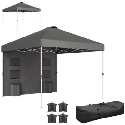 10' x 10' Pop Up Canopy Tent with Sidewall, UPF50+, Sea