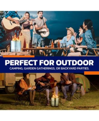 Smokeless Stainless Steel Fire Pit Stove with Stand & Carry Bag – Ideal for Camping, Cooking & Outdoor Gatherings, Durable & Easy to Clean