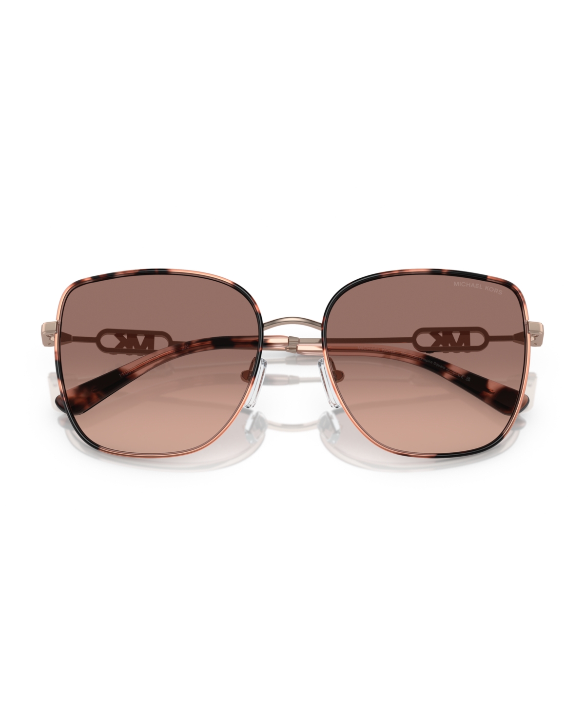 Michael Kors Women's Empire Square 2 Sunglasses, Mk1129j In Rose Gold,pink Tortoise