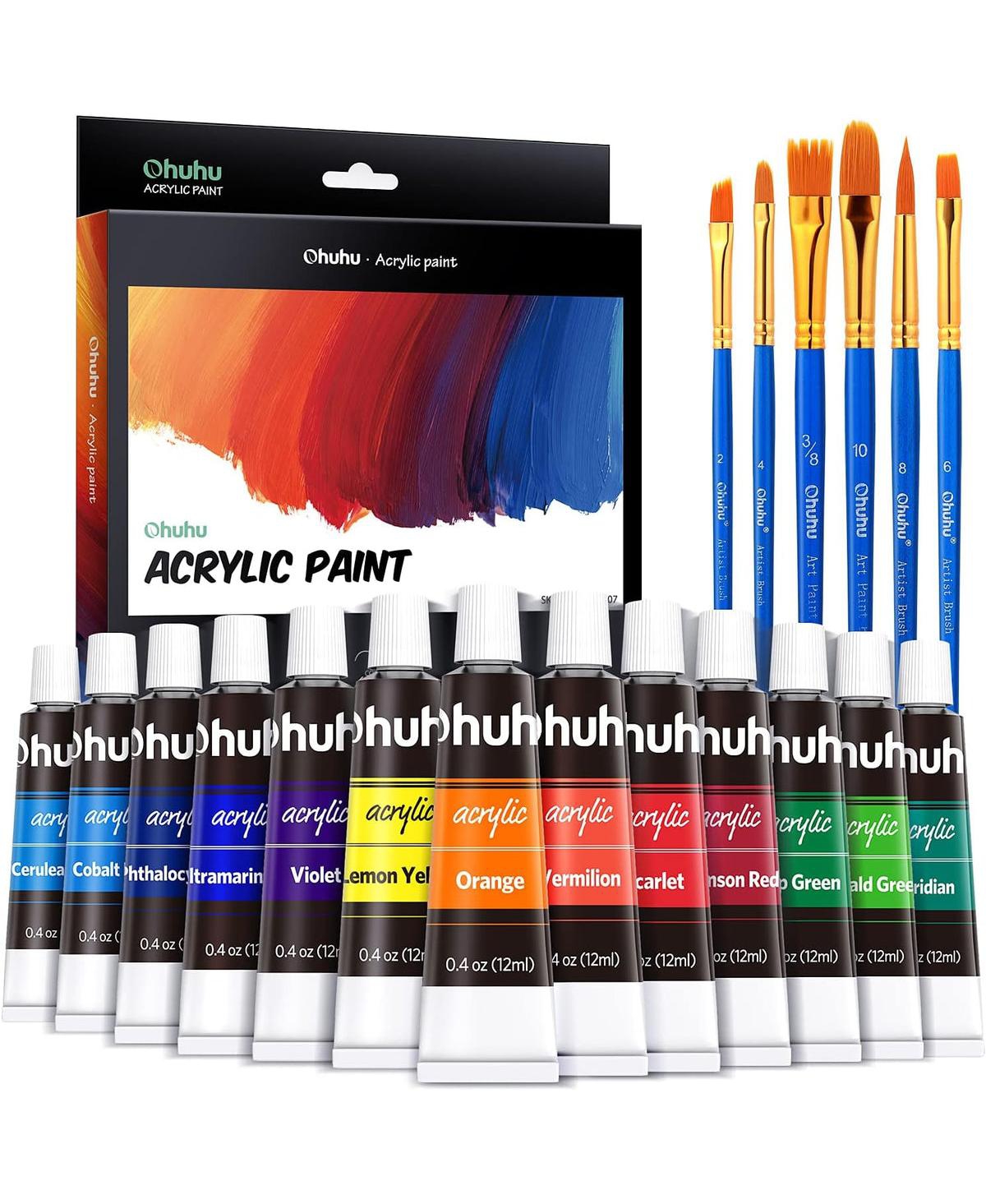 24ct Acrylic Paint Tubes with 6 Brushes Y30-80700-07 - Assorted Pre-pack (See Table 9