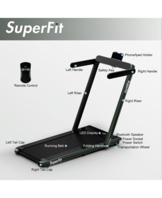 2.25HP 2 in 1 Folding Treadmill with APP Speaker Remote Control