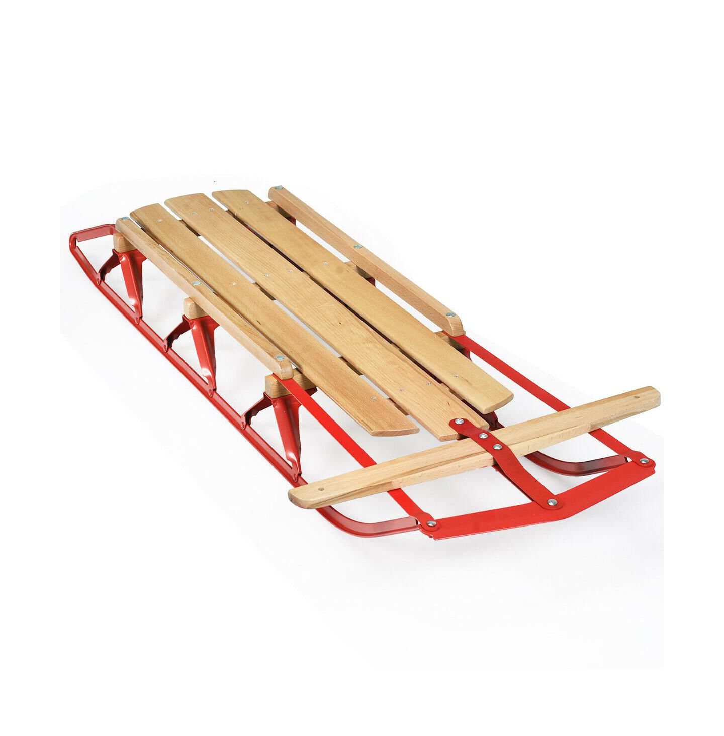 Детская игрушка KUYOTQ 54 Inch Kids Wooden Snow Sled with Metal Runners and Steering Bar — фото 1